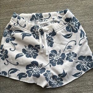 Abercrombie Kids Athletic White and Blue Floral Shorts